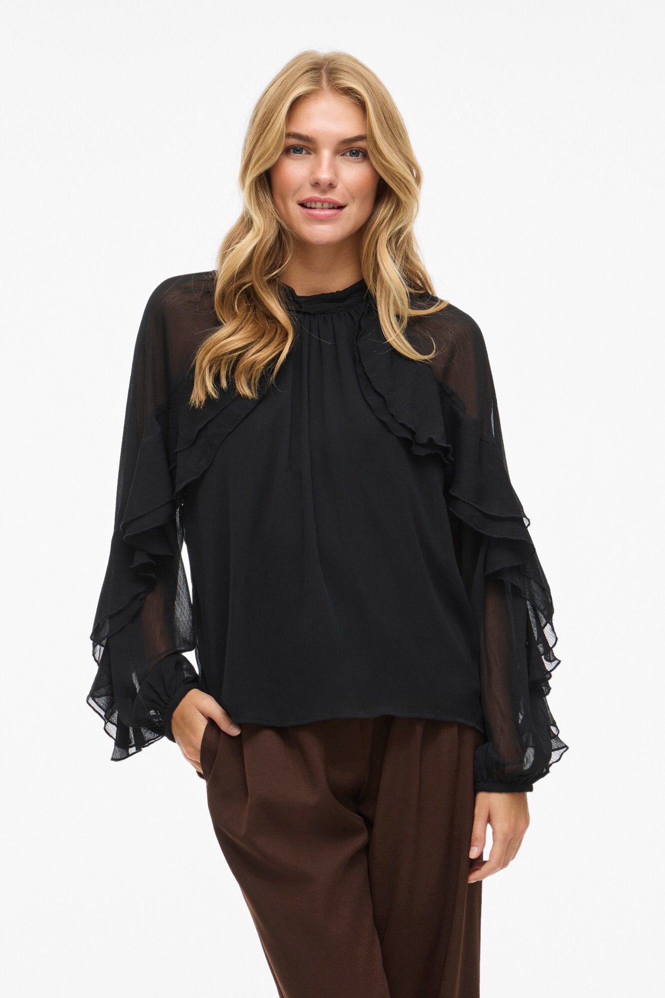 Vibinna flæse bluse - Black Beauty